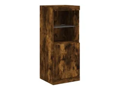 Aparador con luces LED roble ahumado 162x37x100 cm
