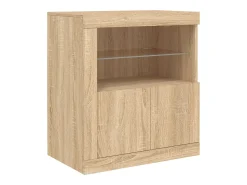 Aparador con luces LED roble Sonoma 283x37x67 cm