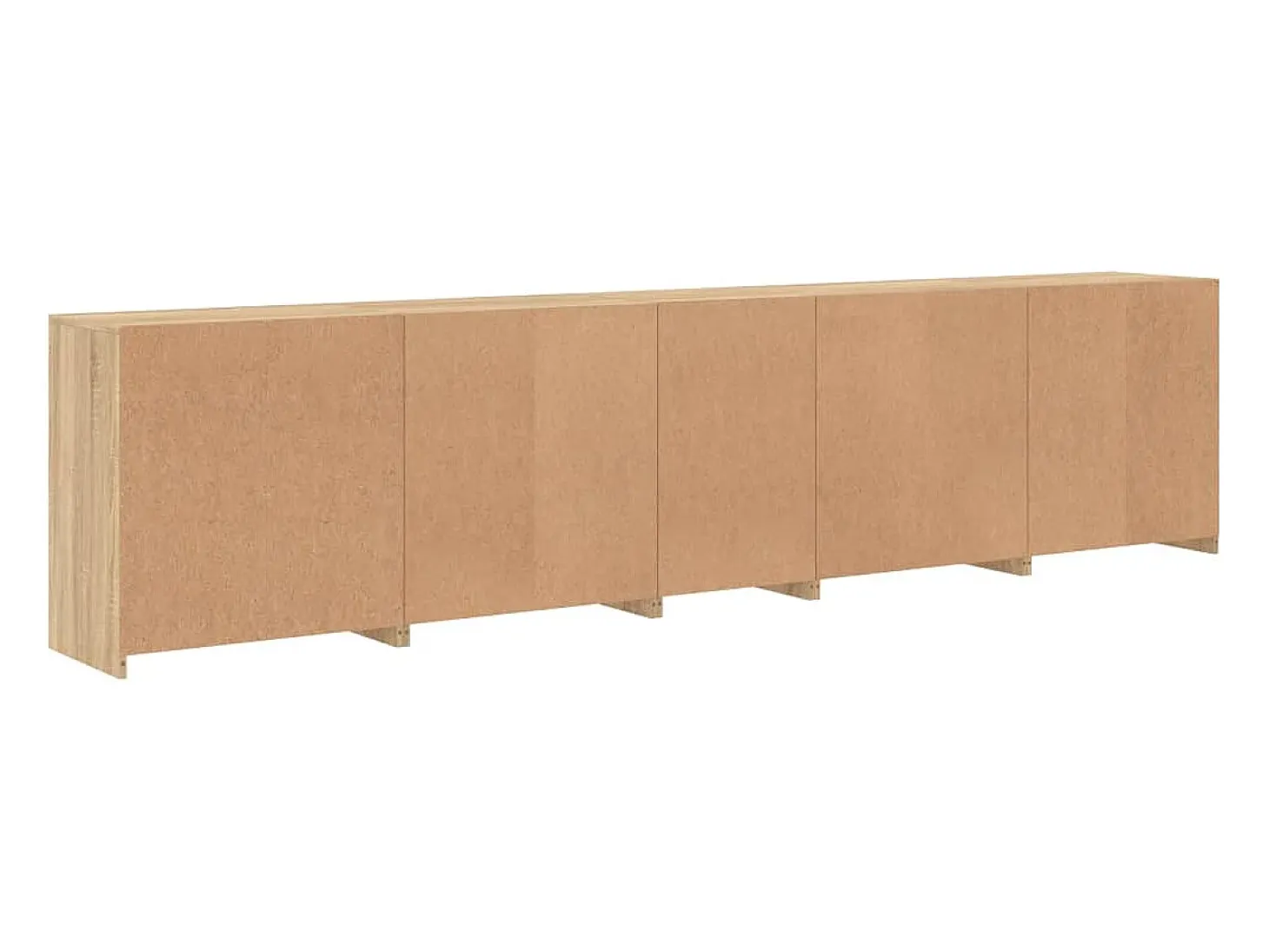 Aparador con luces LED roble Sonoma 283x37x67 cm