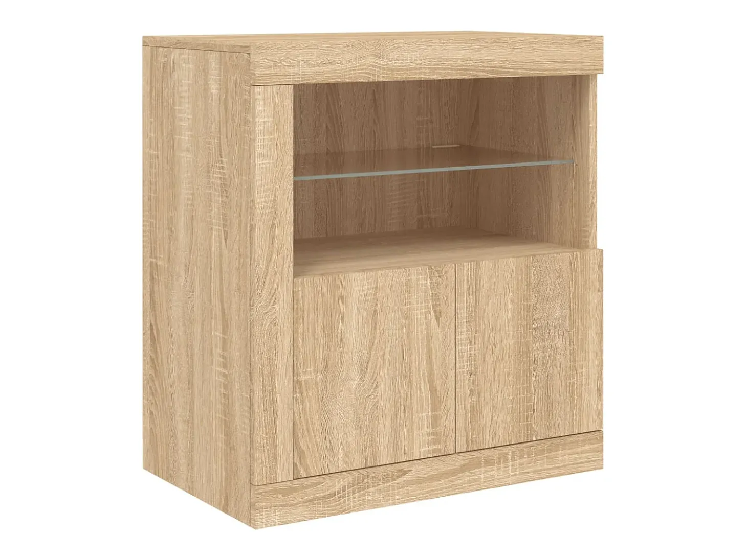 Aparador con luces LED roble Sonoma 283x37x67 cm