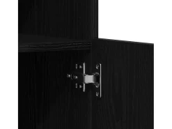 Aparador con luces LED Roble negro 60,5x37x67 cm