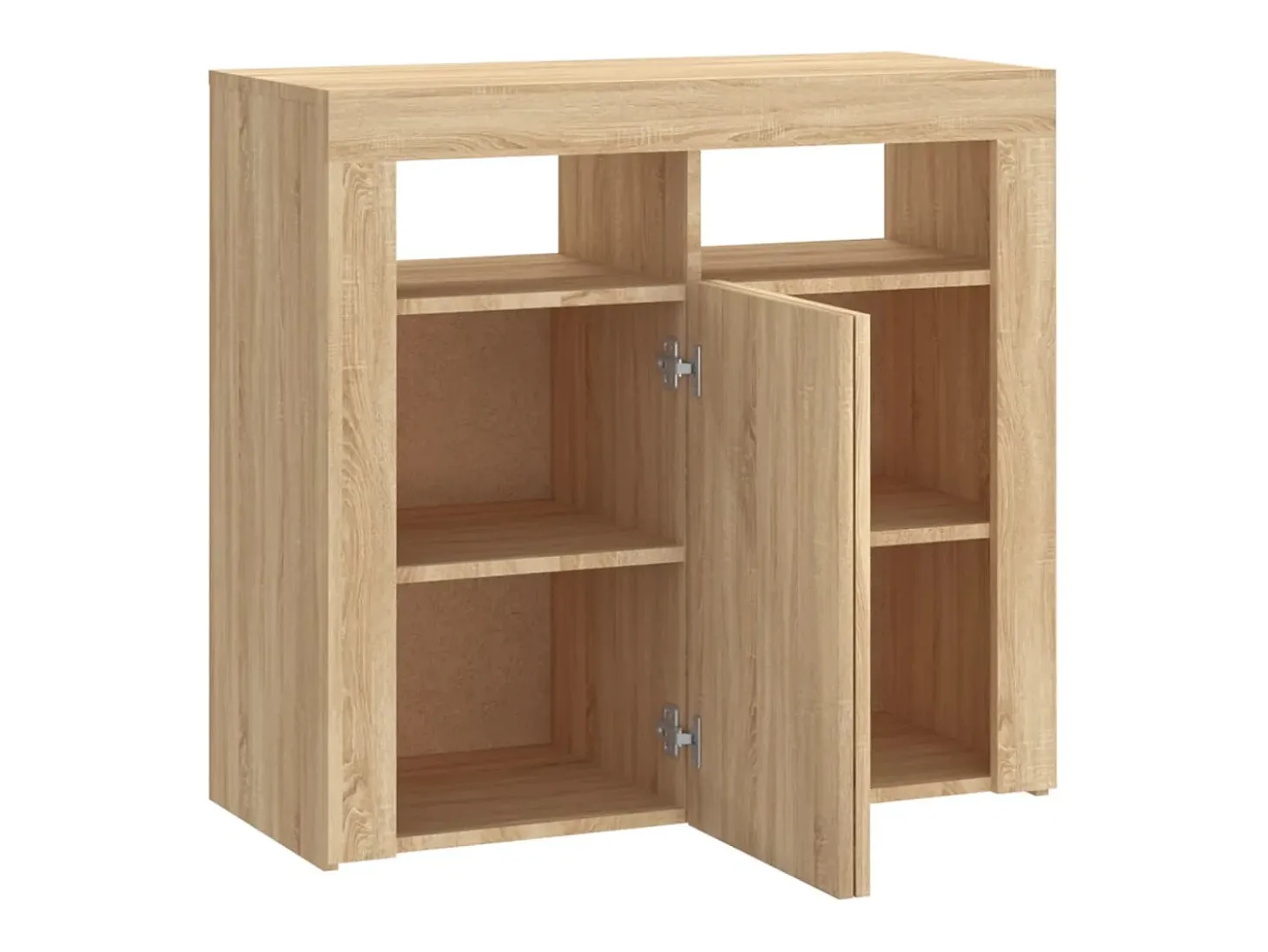 Aparador con luces LED roble Sonoma 80x35x75 cm