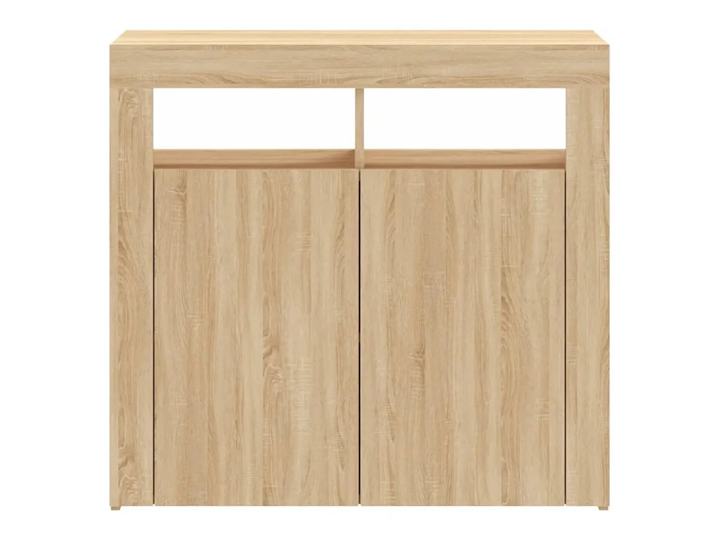 Aparador con luces LED roble Sonoma 80x35x75 cm
