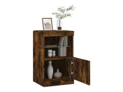 Aparador con luces LED roble ahumado 41x37x67 cm ES387379