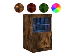 Aparador con luces LED roble ahumado 41x37x67 cm ES387379