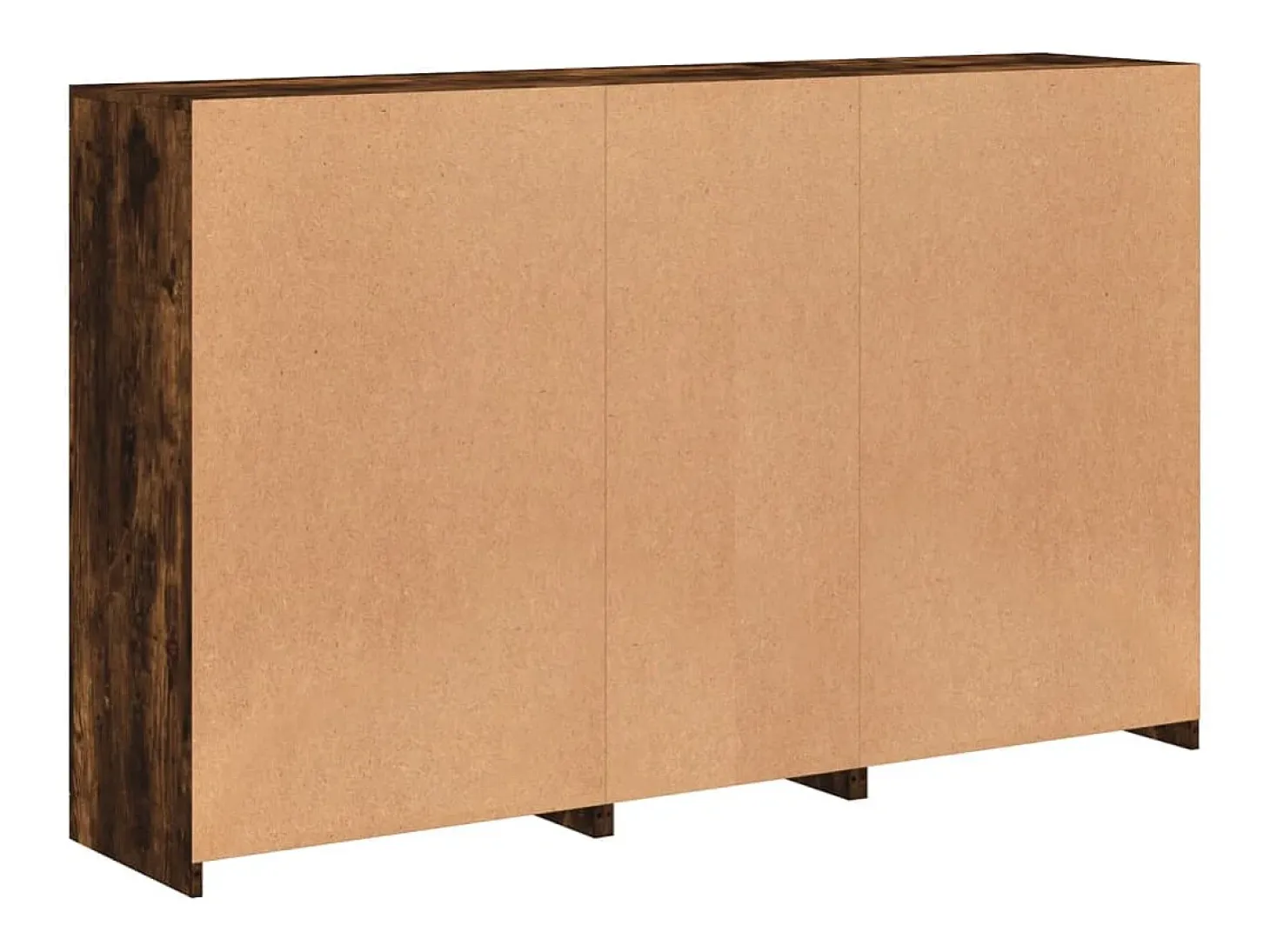 Aparador con luces LED roble ahumado 162x37x100 cm
