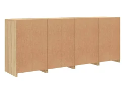 Aparador con luces LED roble Sonoma 164x37x67 cm