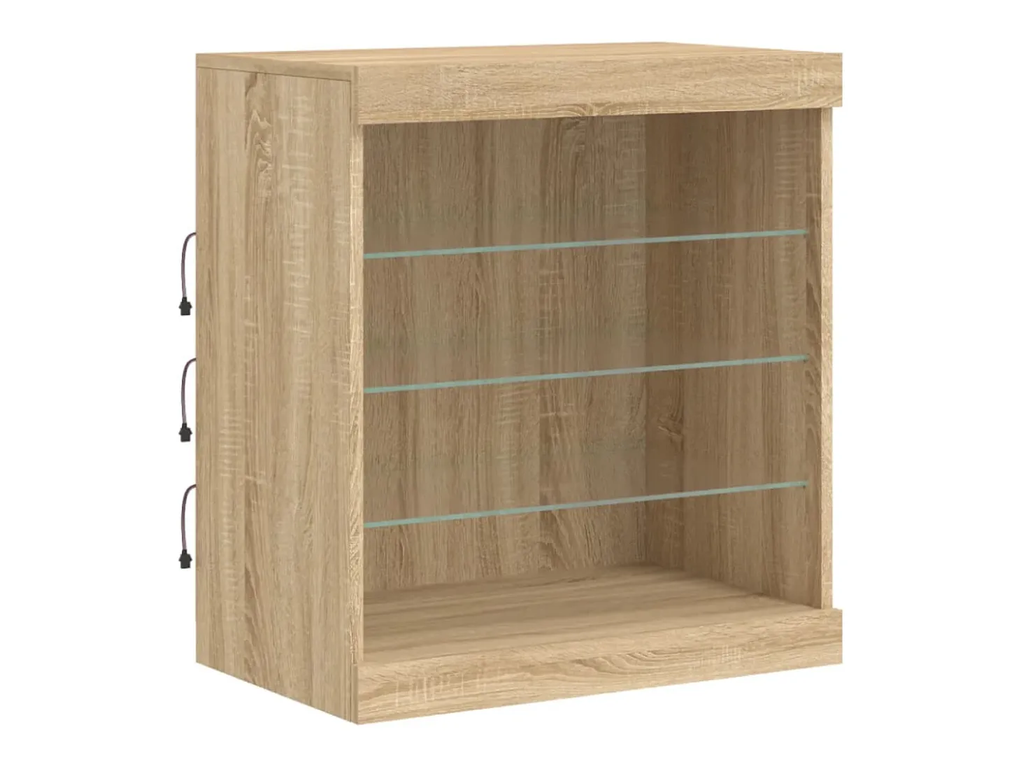 Aparador con luces LED roble Sonoma 60,5x37x67 cm