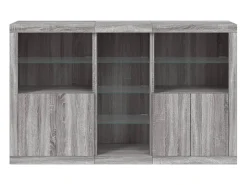 Aparador con luces LED Sonoma gris 162x37x100 cm