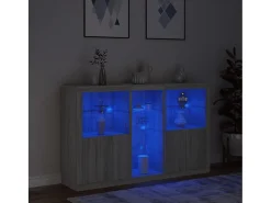Aparador con luces LED Sonoma gris 162x37x100 cm