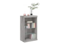 Aparador con luces LED Sonoma gris 60,5x37x100 cm