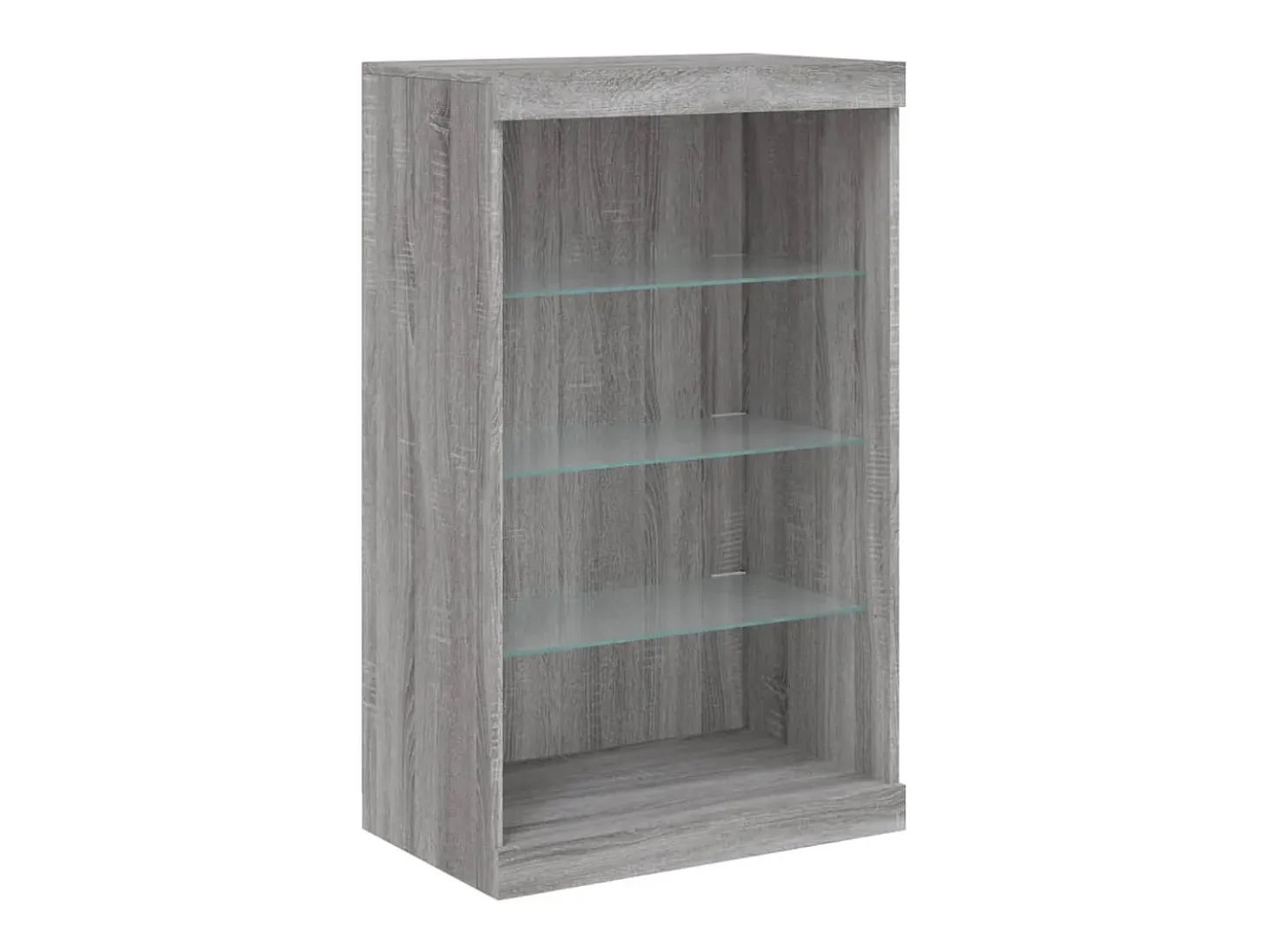Aparador con luces LED Sonoma gris 60,5x37x100 cm