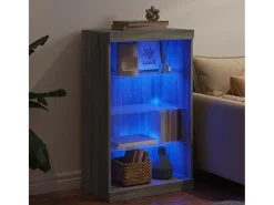 Aparador con luces LED Sonoma gris 60,5x37x100 cm