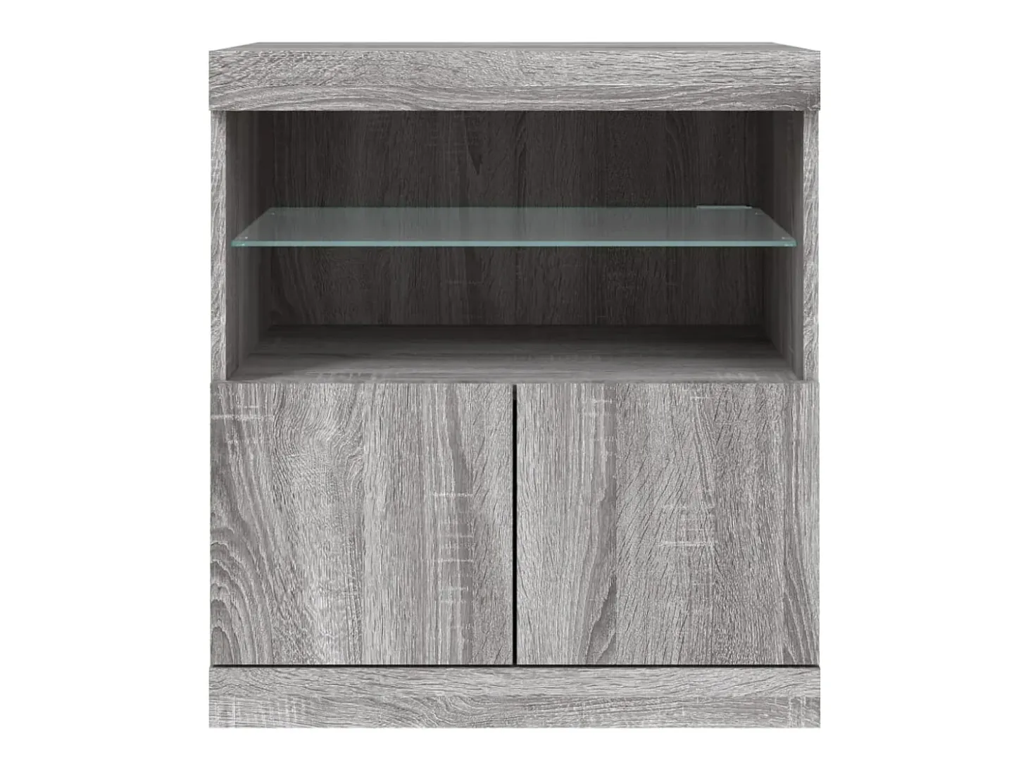 Aparador con luces LED Sonoma gris 60x37x67 cm