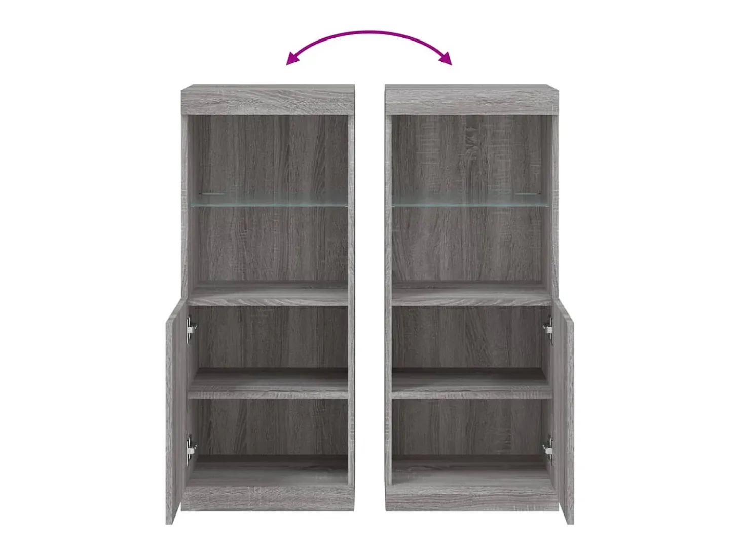 Aparador con luces LED Sonoma gris 41x37x100 cm