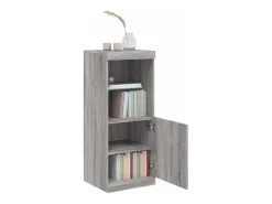 Aparador con luces LED Sonoma gris 41x37x100 cm