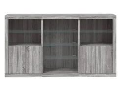 Aparador con luces LED Sonoma gris 181,5x37x100 cm