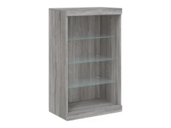 Aparador con luces LED Sonoma gris 181,5x37x100 cm