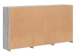 Aparador con luces LED Sonoma gris 181,5x37x100 cm