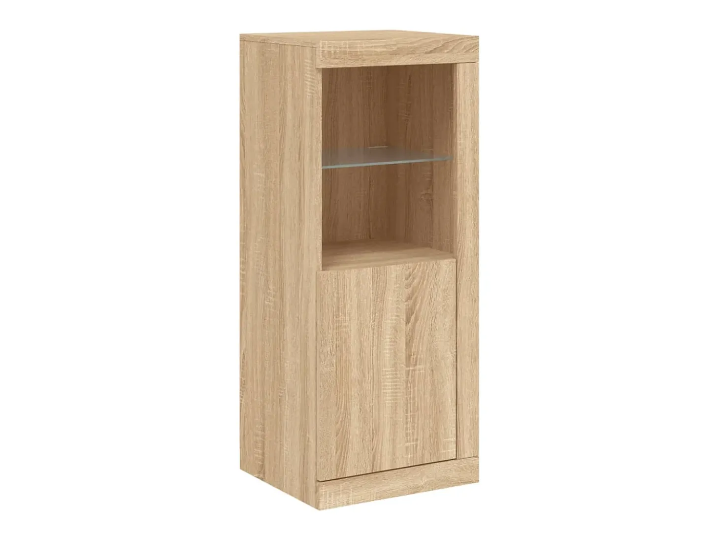 Aparador con luz LED 3 piezas madera de ingeniería roble sonoma