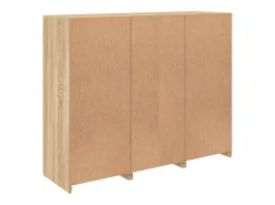 Aparador con luz LED 3 piezas madera de ingeniería roble sonoma
