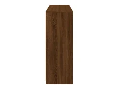 Aparador con luz LED 3 piezas madera de ingeniería marrón roble