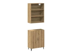 Aparador con mueble de pared, roble artesanal, madera de ingeniería.