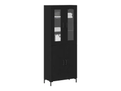 Aparador con mueble de pared en roble negro fabricado en aglomerado.