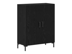 Aparador con mueble de pared en roble negro fabricado en aglomerado.
