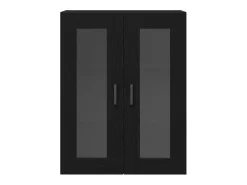 Aparador con mueble de pared en roble negro fabricado en aglomerado.