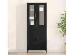 Aparador con mueble de pared en roble negro fabricado en aglomerado.