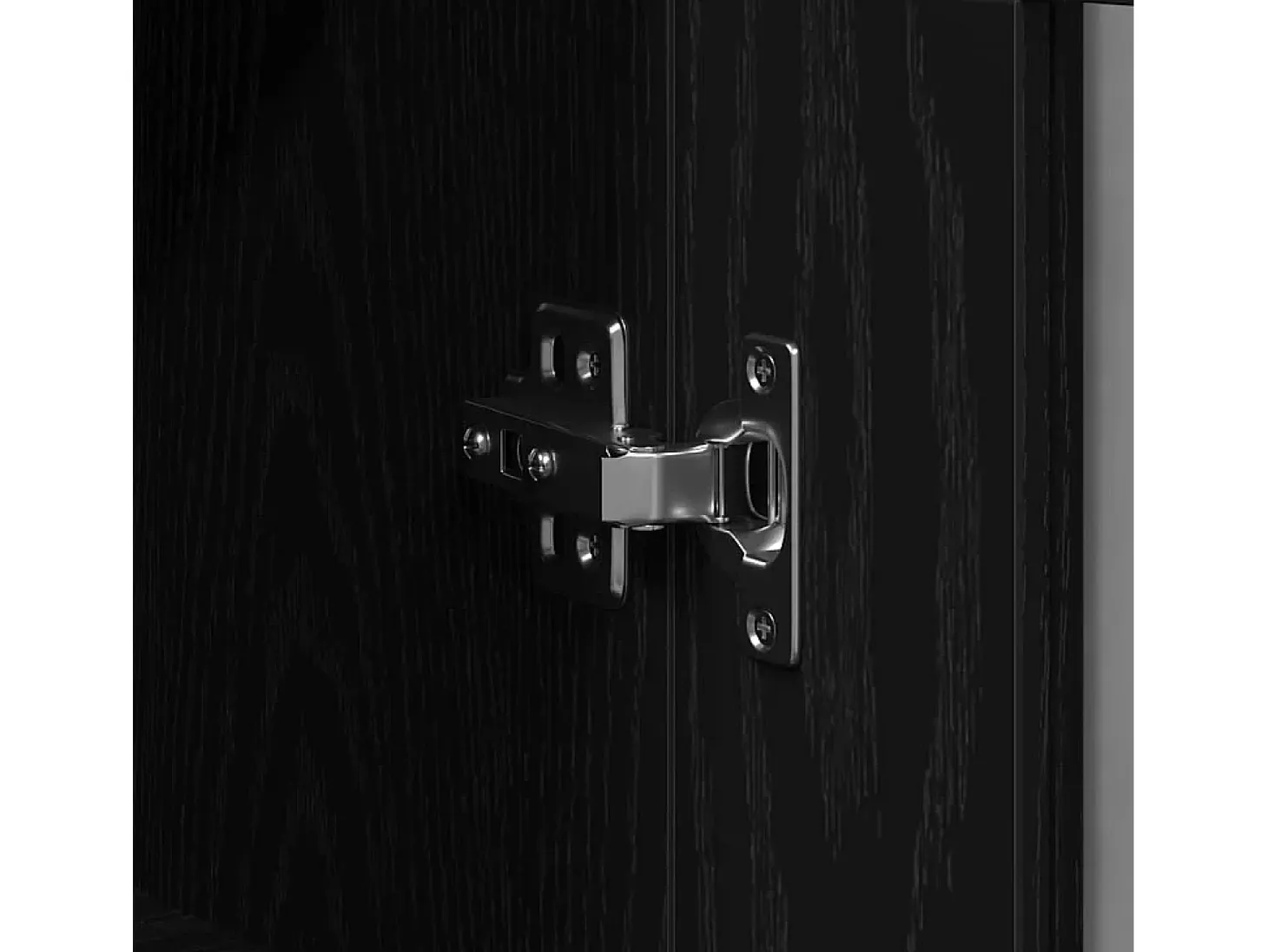 Aparador con mueble de pared en roble negro fabricado en aglomerado.
