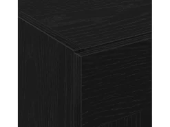 Aparador con mueble de pared en roble negro fabricado en aglomerado.