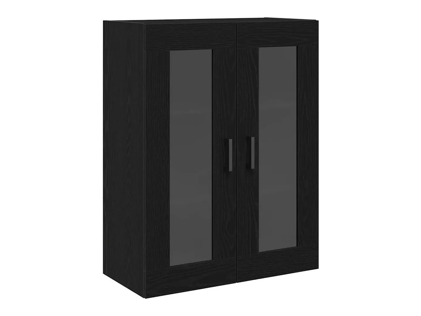 Aparador con mueble de pared en roble negro fabricado en aglomerado.