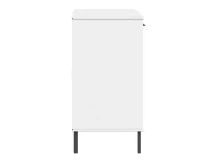 Aparador con patas metal OSLO madera maciza blanco 113x40x77 cm