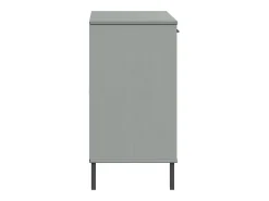 Aparador con patas metal OSLO madera maciza gris 113x40x77 cm