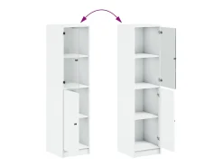 Aparador con puerta de cristal blanco 35x37x142 cm