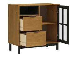 Aparador con puerta de vidrio FLAM madera de pino 80x40x80 cm