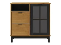 Aparador con puerta de vidrio FLAM madera de pino 80x40x80 cm