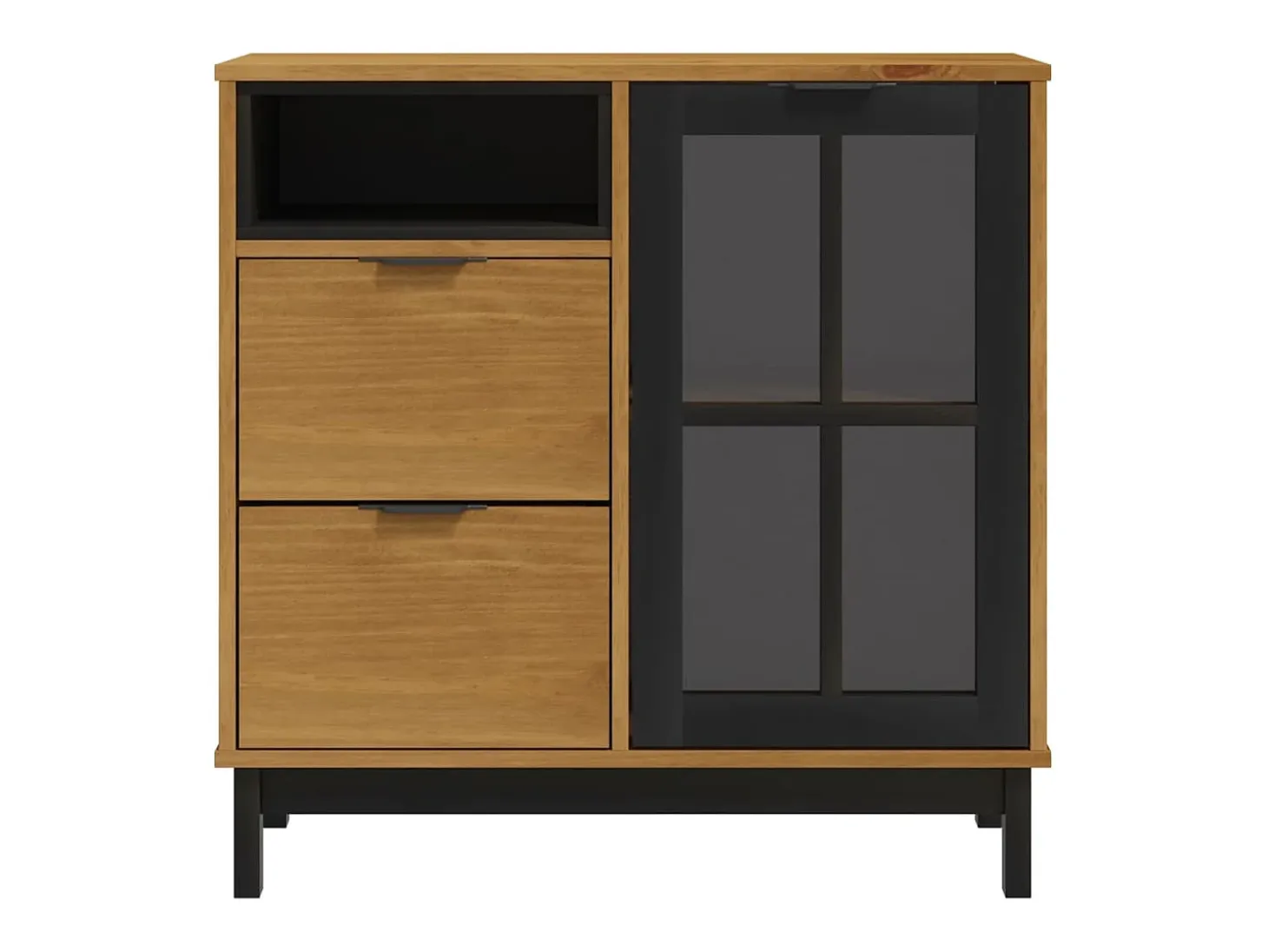 Aparador con puerta de vidrio FLAM madera de pino 80x40x80 cm