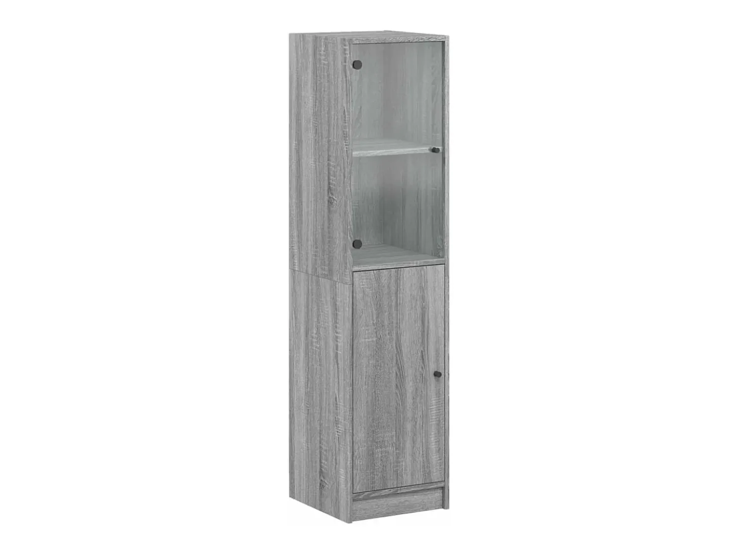 Aparador con puerta de vidrio gris Sonoma 35x37x142 cm ES843457
