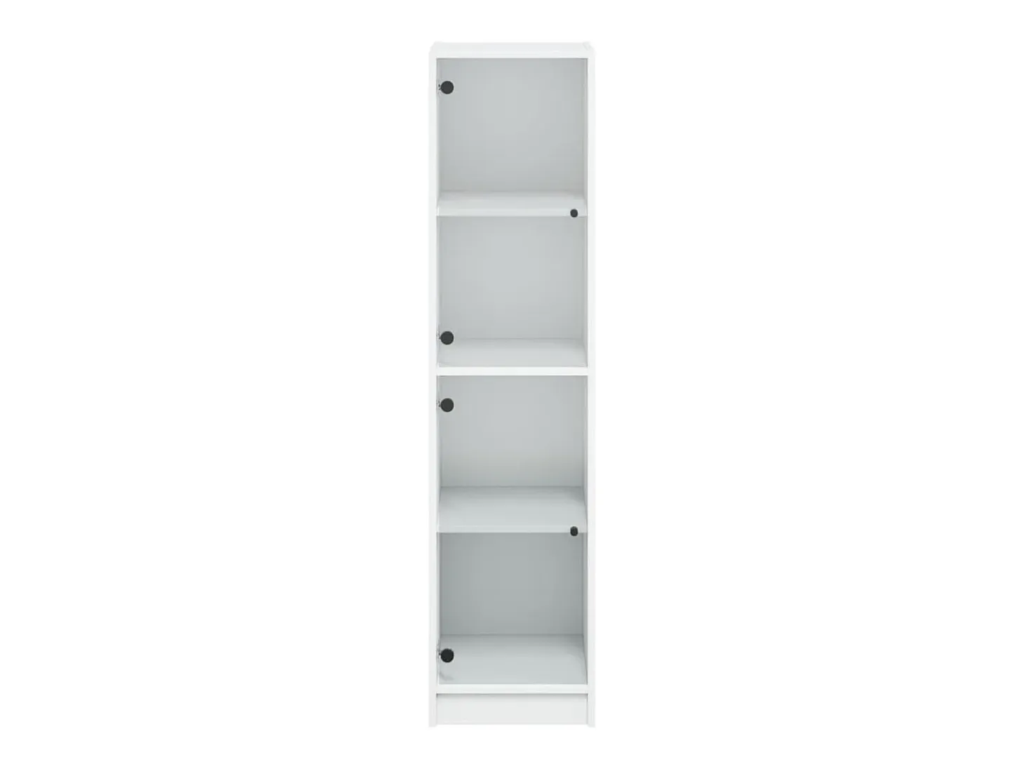 Aparador con puertas de cristal blanco 35x37x142 cm