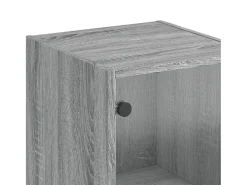 Aparador con puertas de cristal Sonoma Grey 35x37x142 cm