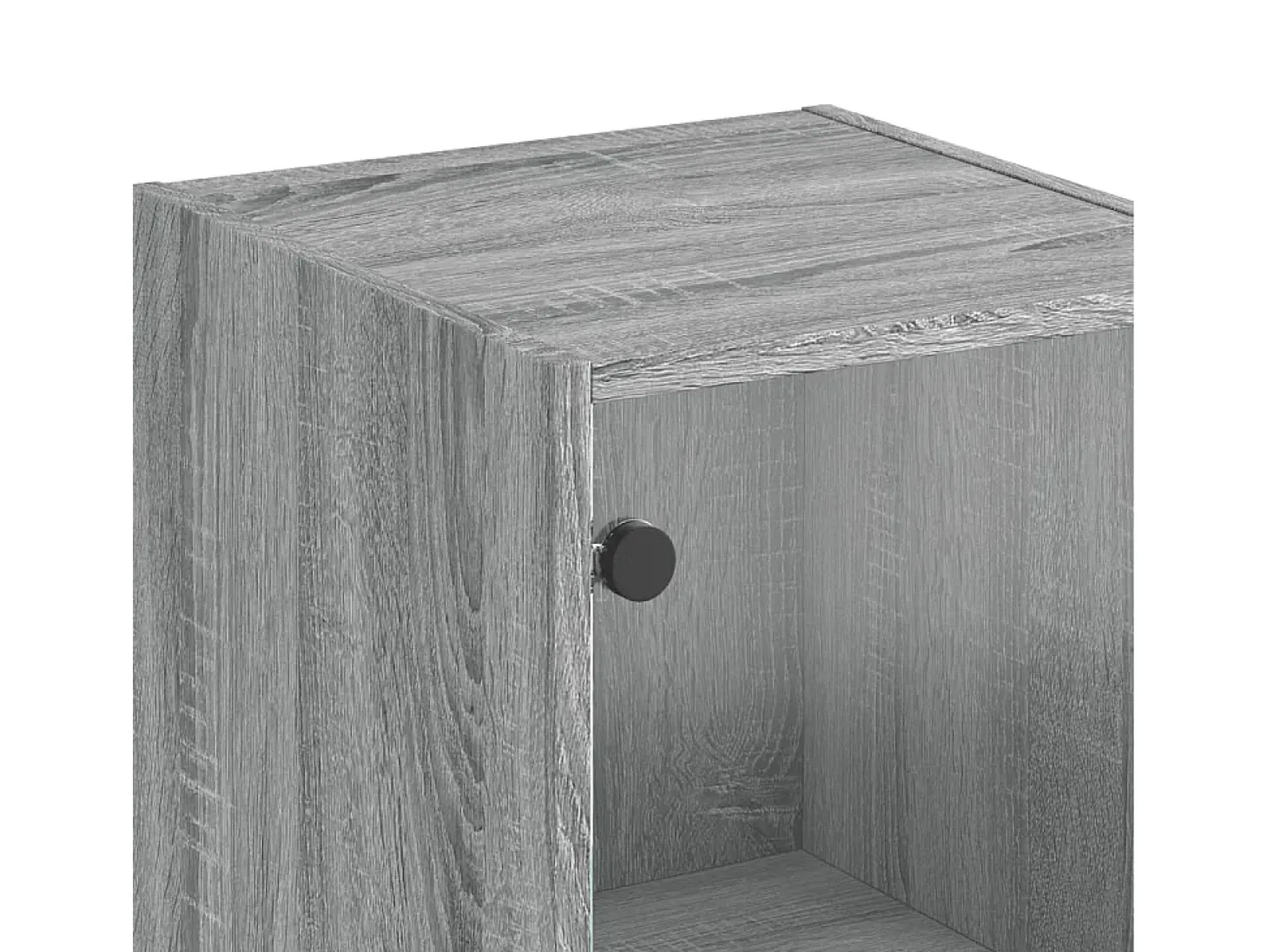 Aparador con puertas de cristal Sonoma Grey 35x37x142 cm