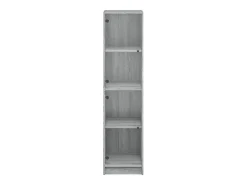 Aparador con puertas de cristal Sonoma Grey 35x37x142 cm