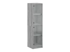 Aparador con puertas de cristal Sonoma Grey 35x37x142 cm