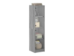 Aparador con puertas de cristal Sonoma Grey 35x37x142 cm