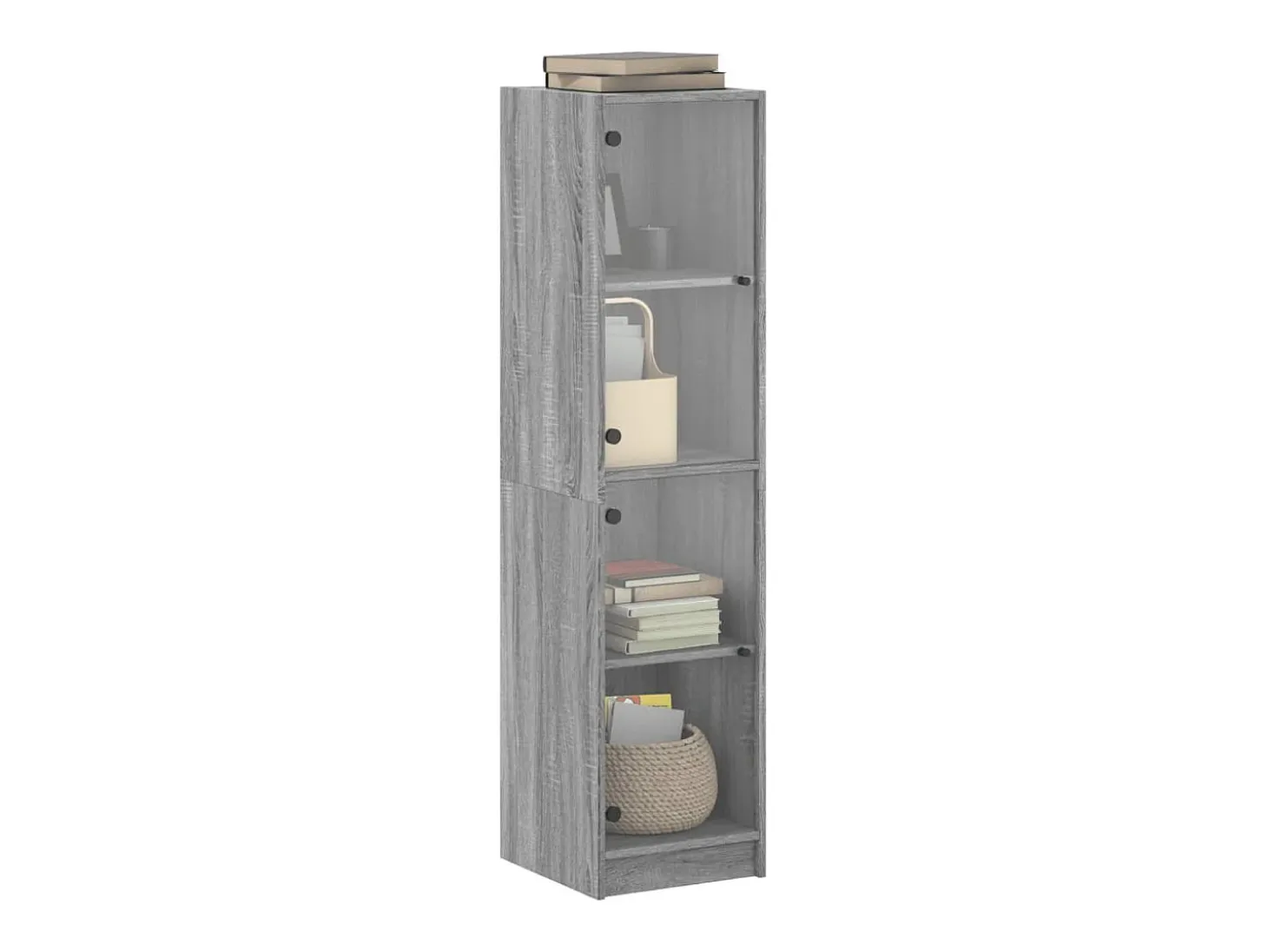 Aparador con puertas de cristal Sonoma Grey 35x37x142 cm