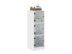 Aparador con puertas de cristal blanco 35x37x109 cm