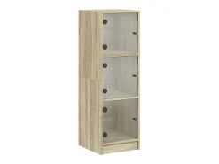 Aparador con puertas de vidrio roble Sonoma 35x37x109 cm